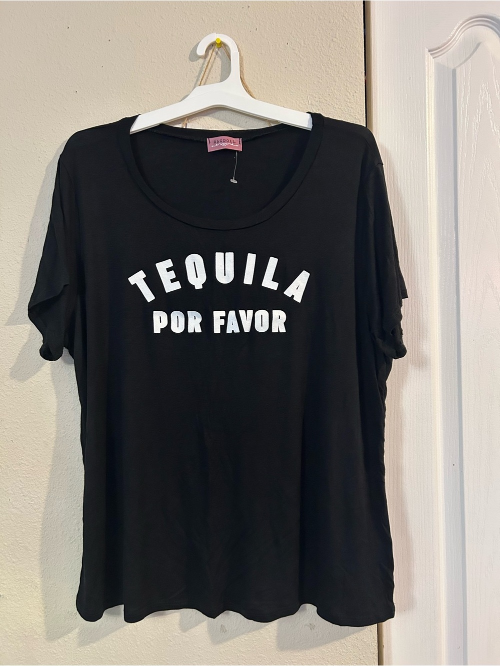 Tequila Por Favor Black Graphic Tee - Casual Women’s Top